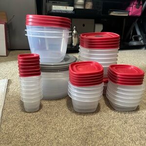 Tupperware Red and Clear Food Storage Set